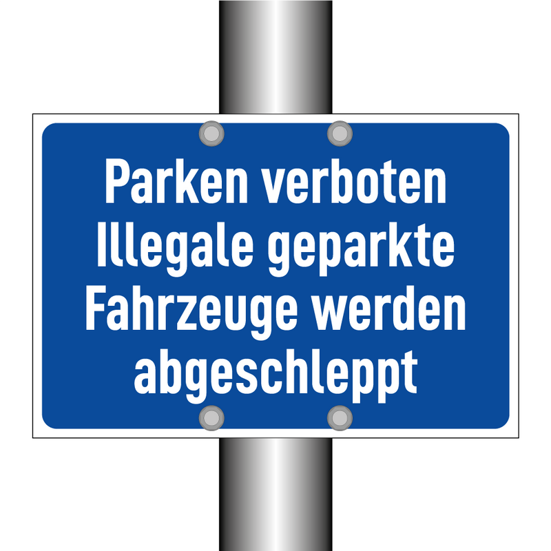 Parken verboten Illegale geparkte Fahrzeuge werden abgeschleppt