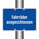 Fahrräder ausgeschlossen