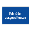 Fahrräder ausgeschlossen