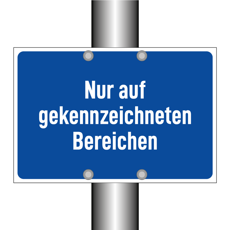 Nur auf gekennzeichneten Bereichen