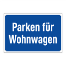 Parken für Wohnwagen