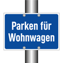 Parken für Wohnwagen
