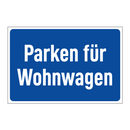 Parken für Wohnwagen