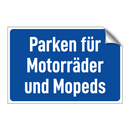 Parken für Motorräder und Mopeds