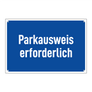 Parkausweis erforderlich