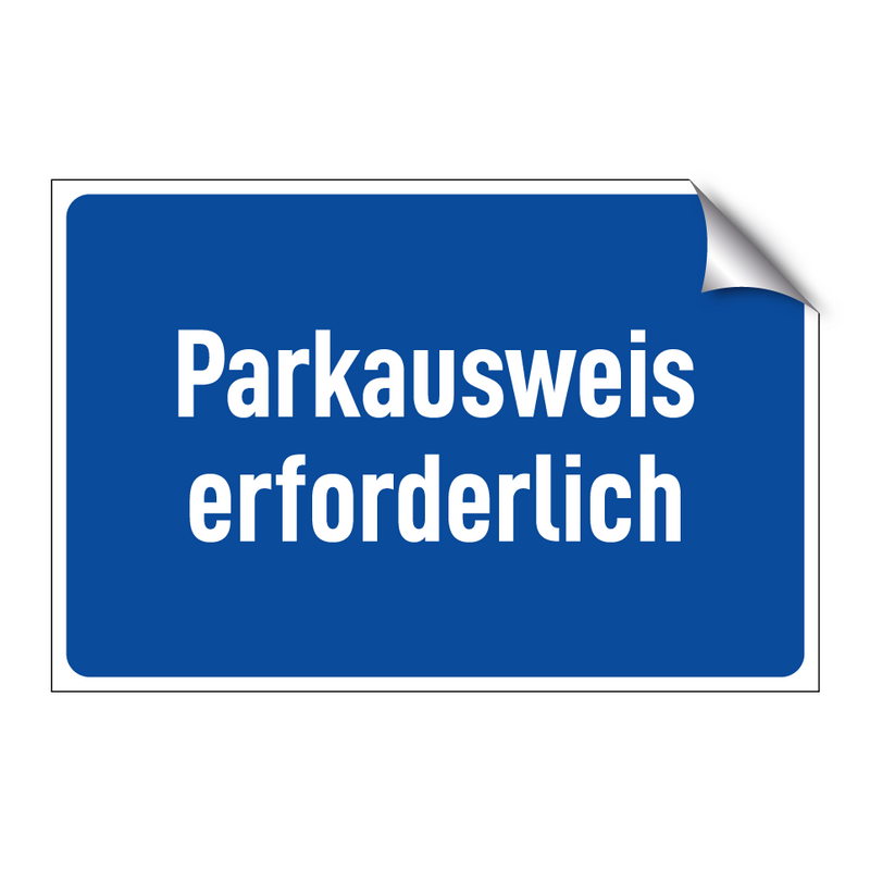 Parkausweis erforderlich