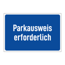 Parkausweis erforderlich