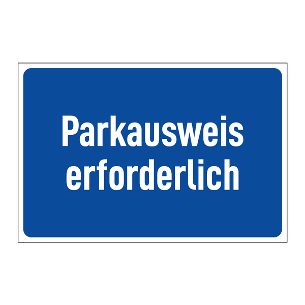 Parkausweis erforderlich