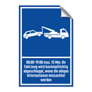 08:00-19:00 max. 15 Min. Ihr Fahrzeug wird kostenpflichtig abgeschleppt, wenn die obigen Informationen missachtet werden