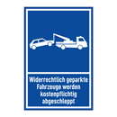 Widerrechtlich geparkte Fahrzeuge werden kostenpflichtig abgeschleppt
