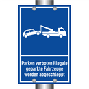 Parken verboten Illegale geparkte Fahrzeuge werden abgeschleppt