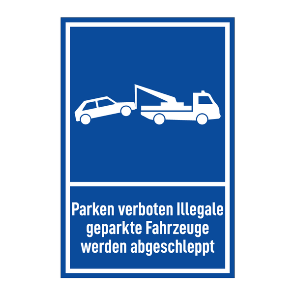 Parken verboten Illegale geparkte Fahrzeuge werden abgeschleppt