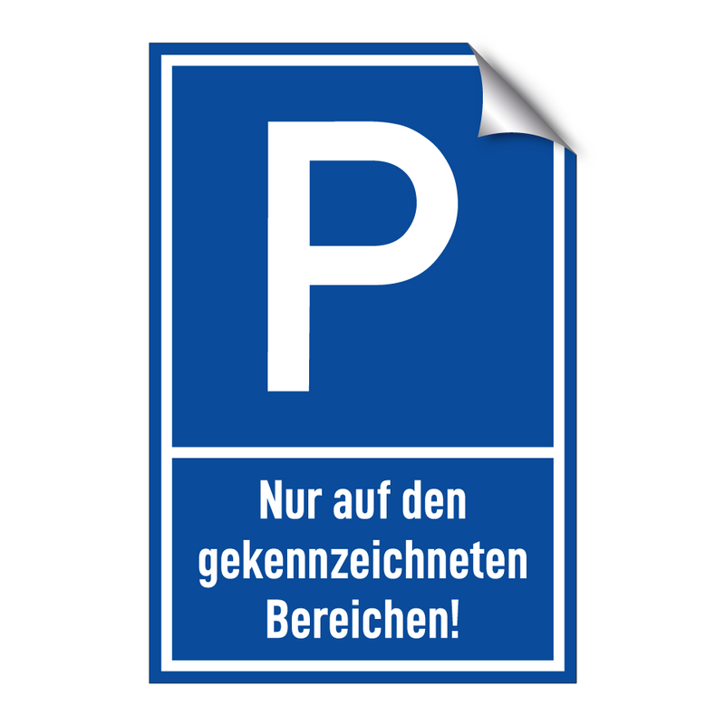 Nur auf den gekennzeichneten Bereichen!