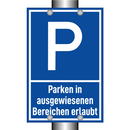 Parken in ausgewiesenen Bereichen erlaubt