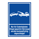 Nur für Clubmitglieder. Illegal geparkte Fahrzeuge werden kostenpflichtig abgeschleppt!