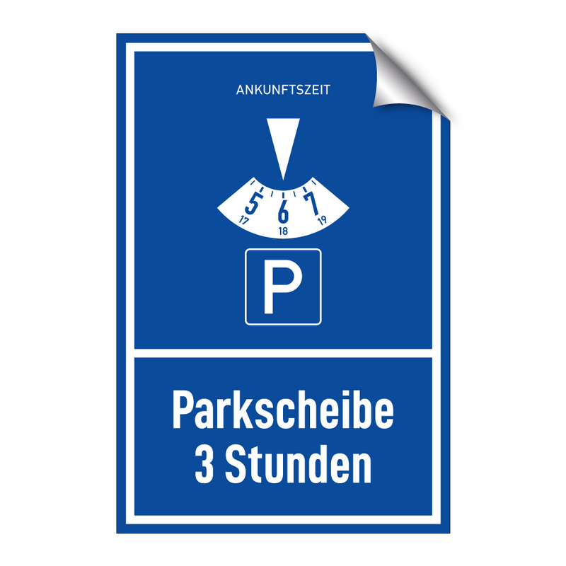 Parkscheibe 3 Stunden