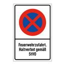 Feuerwehrzufahrt. Haltverbot gemäß StVO