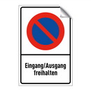 Eingang/Ausgang freihalten