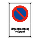 Eingang/Ausgang freihalten
