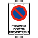 Privateigentum. Parken vom Eigentümer verboten