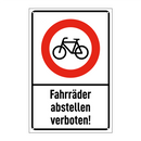 Fahrräder abstellen verboten!
