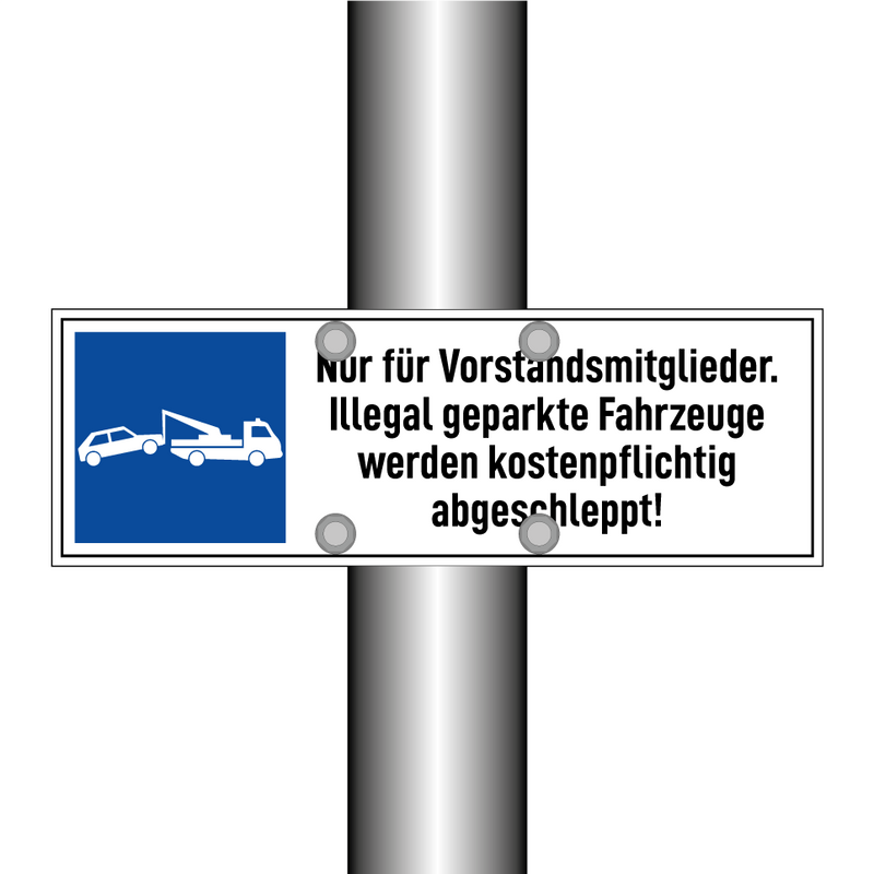 Nur für Vorstandsmitglieder. Illegal geparkte Fahrzeuge werden kostenpflichtig abgeschleppt!