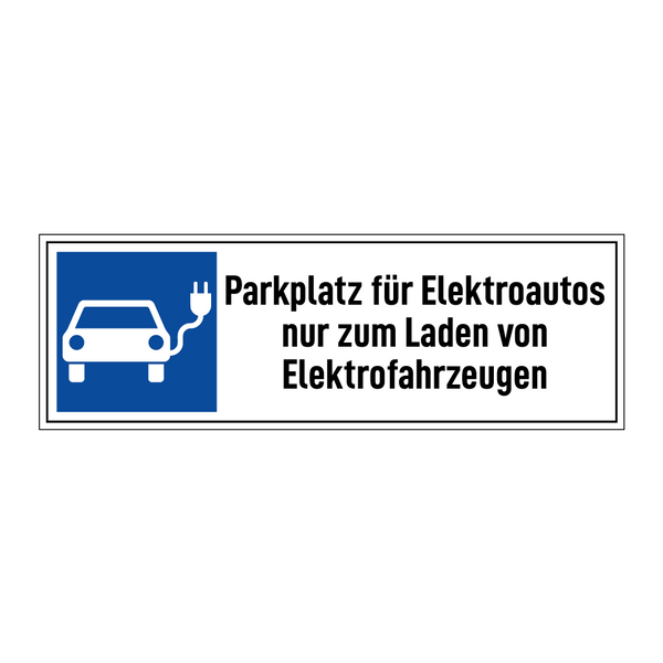 Parkplatz für Elektroautos nur zum Laden von Elektrofahrzeugen