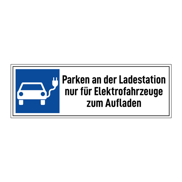 Parken an der Ladestation nur für Elektrofahrzeuge zum Aufladen