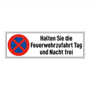 Halten Sie die Feuerwehrzufahrt Tag und Nacht frei