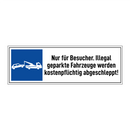 Nur für Besucher. Illegal geparkte Fahrzeuge werden kostenpflichtig abgeschleppt!