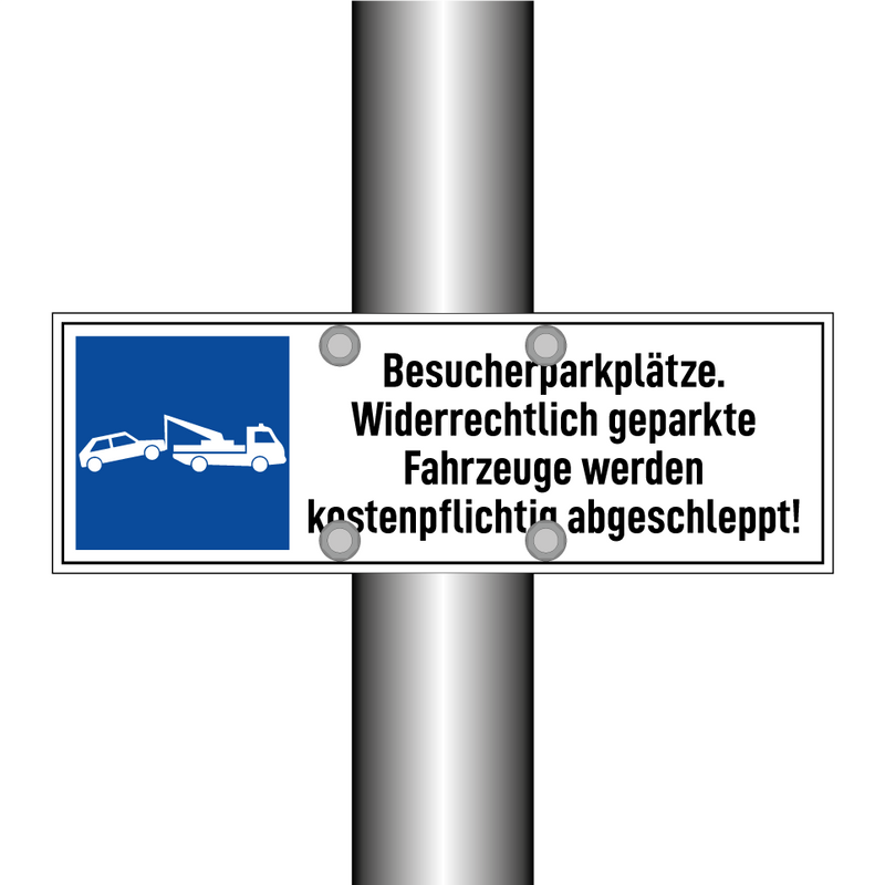 Besucherparkplätze. Widerrechtlich geparkte Fahrzeuge werden kostenpflichtig abgeschleppt!