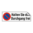 Halten Sie den Durchgang frei
