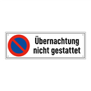 Übernachtung nicht gestattet