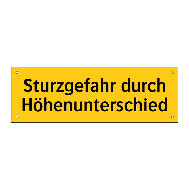 Sturzgefahr durch Höhenunterschied