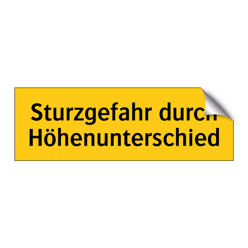 Sturzgefahr durch Höhenunterschied