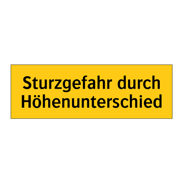 Sturzgefahr durch Höhenunterschied