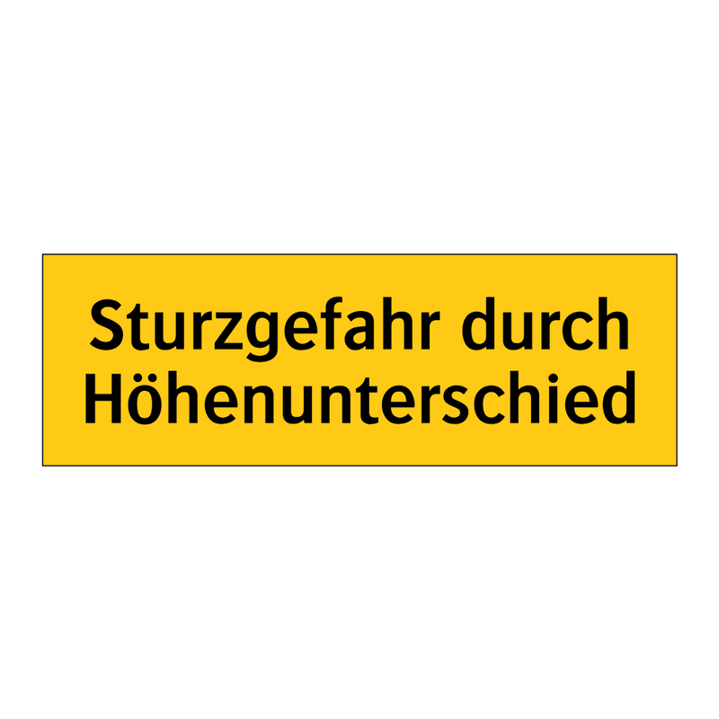 Sturzgefahr durch Höhenunterschied