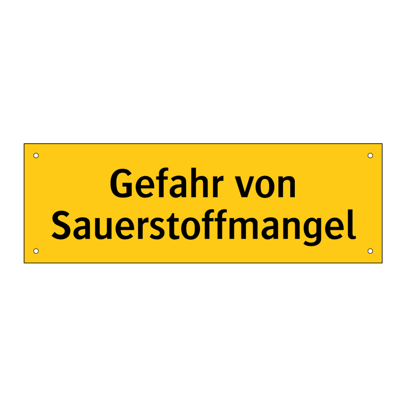 Gefahr von Sauerstoffmangel