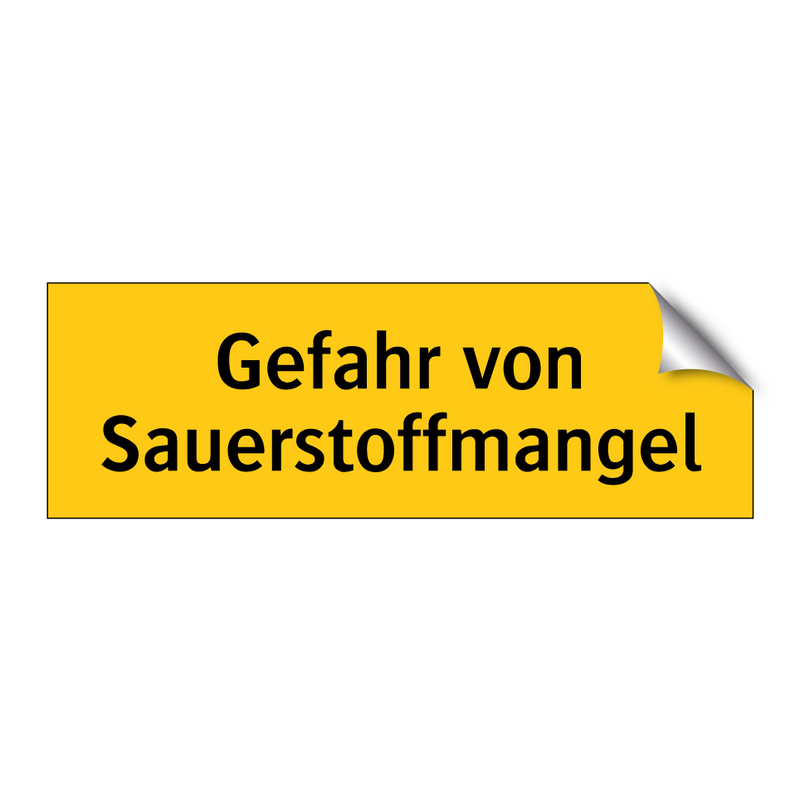 Gefahr von Sauerstoffmangel