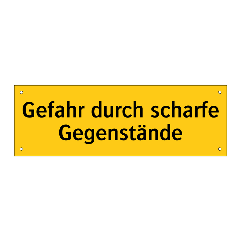 Gefahr durch scharfe Gegenstände