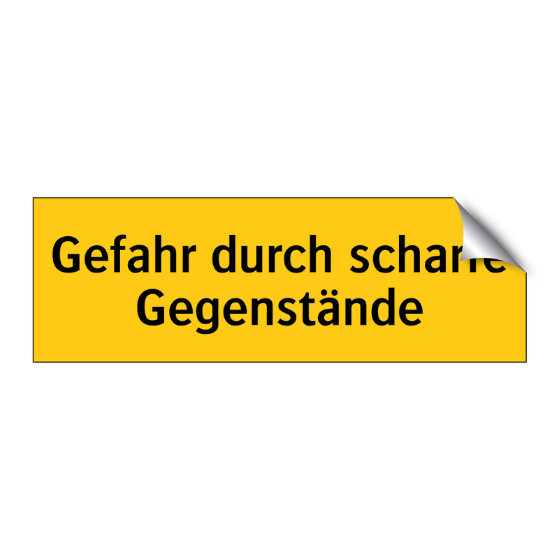 Gefahr durch scharfe Gegenstände