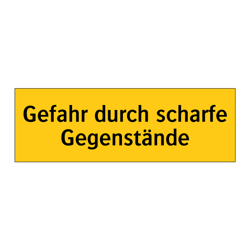 Gefahr durch scharfe Gegenstände
