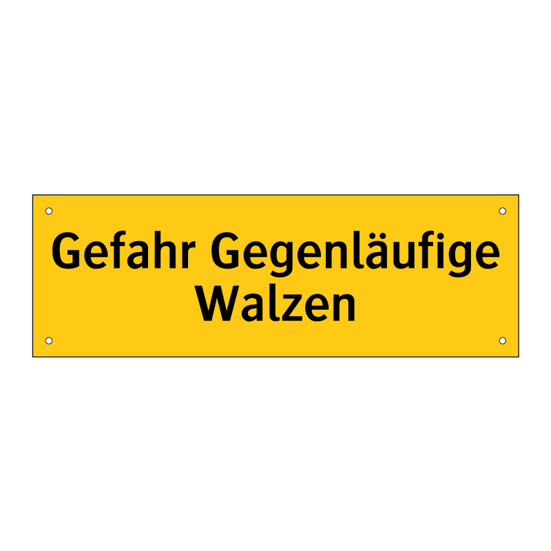 Gefahr Gegenläufige Walzen