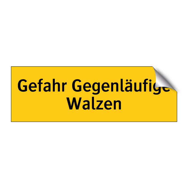 Gefahr Gegenläufige Walzen