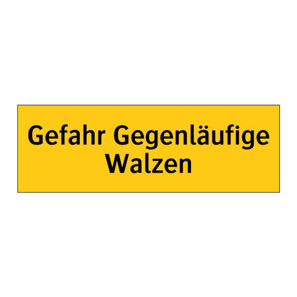Gefahr Gegenläufige Walzen