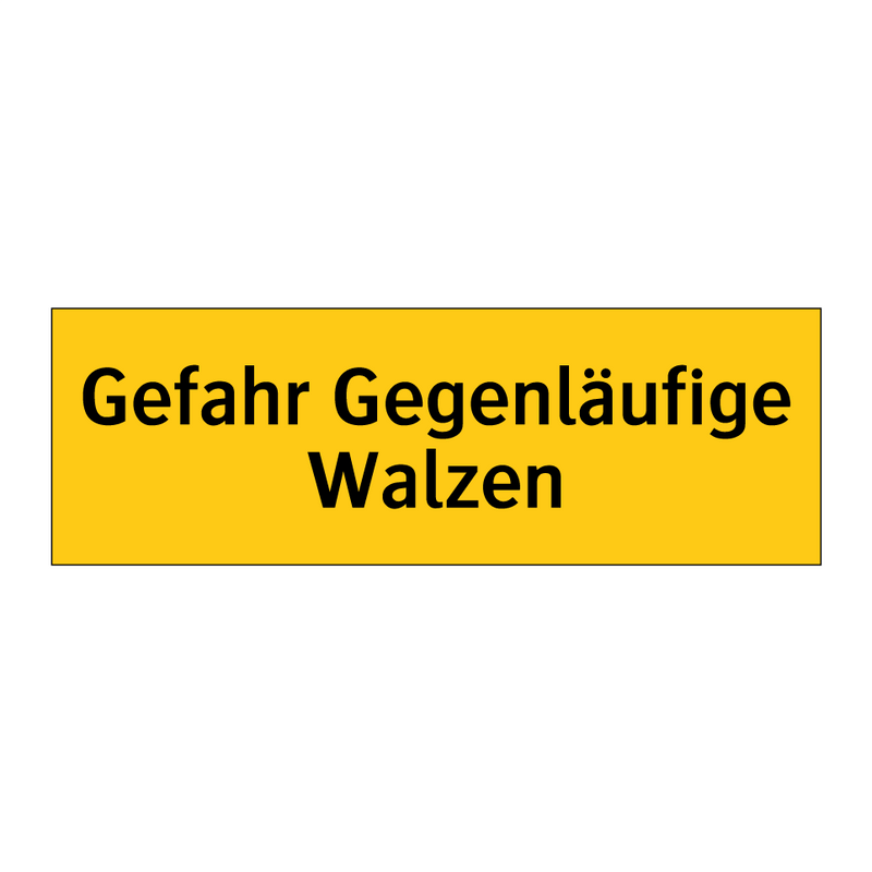 Gefahr Gegenläufige Walzen