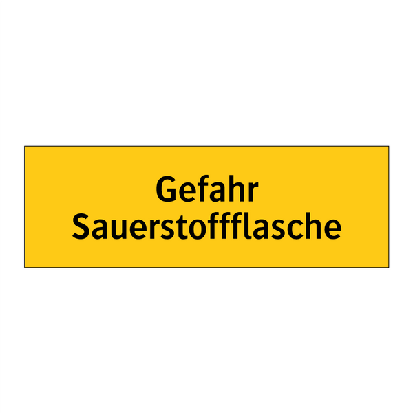 Gefahr Sauerstoffflasche