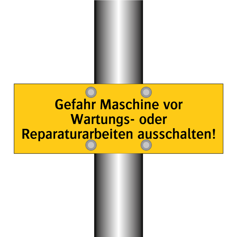 Gefahr Maschine vor Wartungs- oder Reparaturarbeiten ausschalten!
