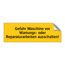 Gefahr Maschine vor Wartungs- oder Reparaturarbeiten ausschalten!