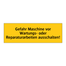 Gefahr Maschine vor Wartungs- oder Reparaturarbeiten ausschalten!
